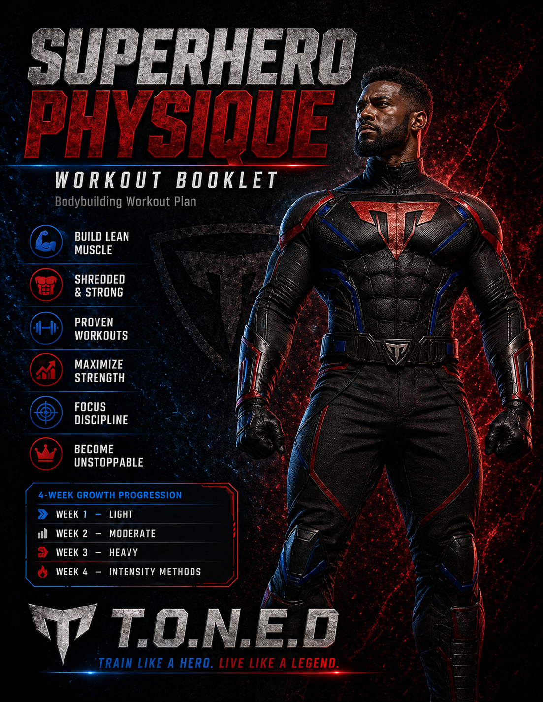 T.O.N.E.D SUPERHERO PHYSIQUE WORKOUT PLAN
